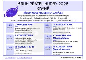 Kruh přátel hudby 2026 - PŘEDPRODEJ ABONETEK ZAHÁJEN 1